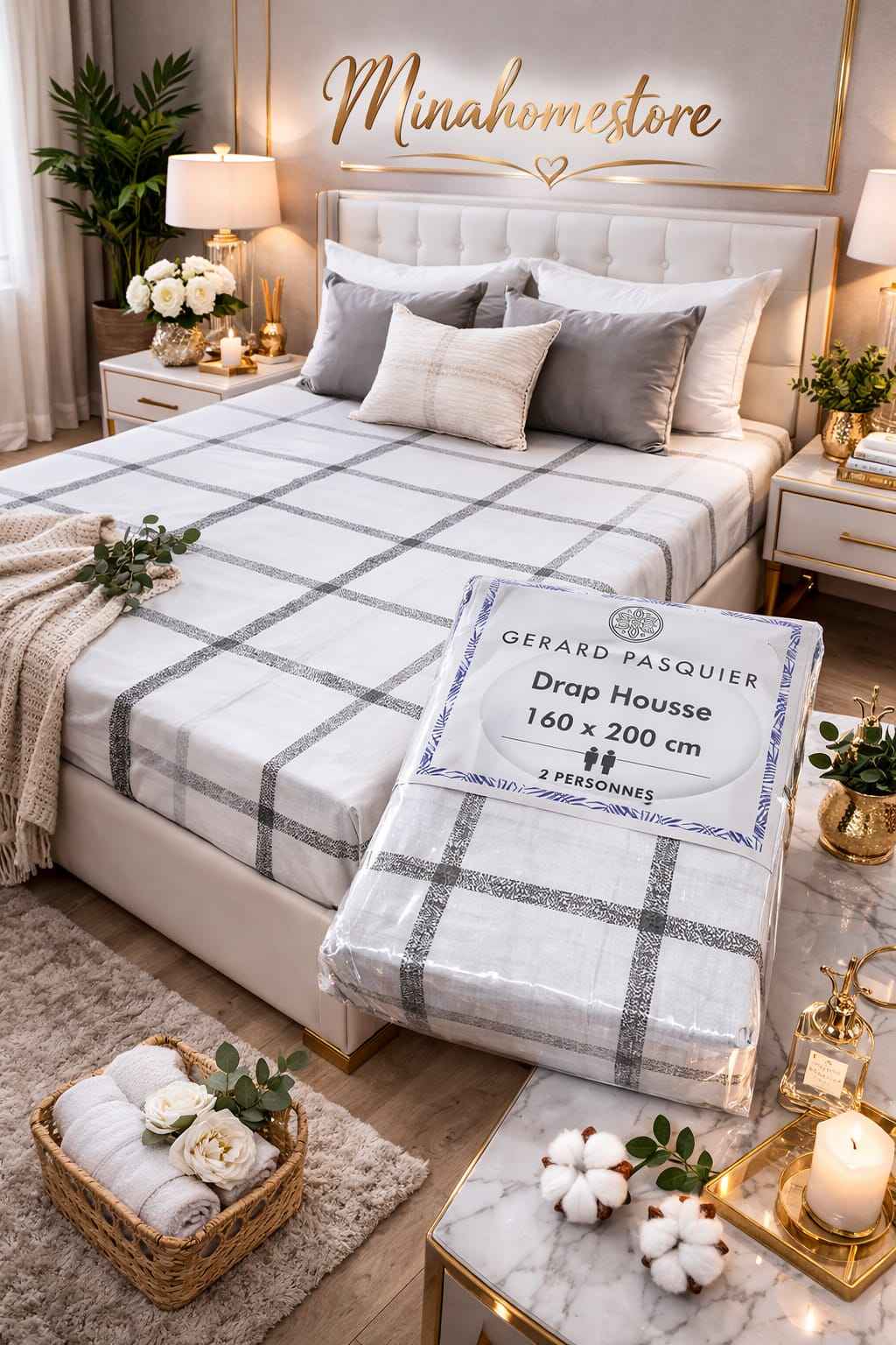 Drap housse 100% coton 160x200 – Bonnet 25cm | Gérard Pasquier
