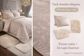 Pack Chambre Élégante – Parure Satin + descente de lit Fourrure - MinaHomeStore