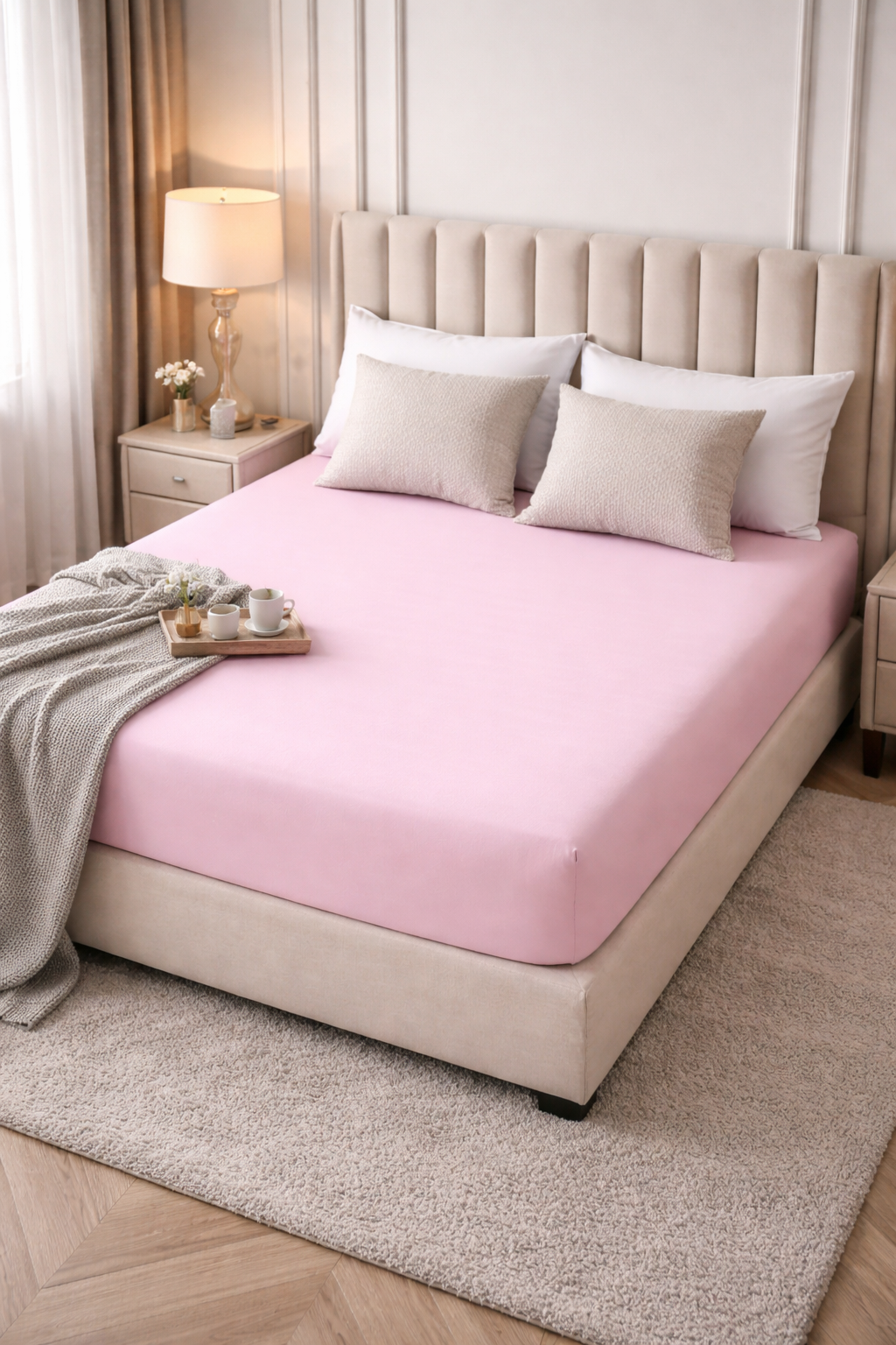 Drap housse coton Premium 180x200 – Bonnets 30 cm – Doux & respirant - MinaHomeStore