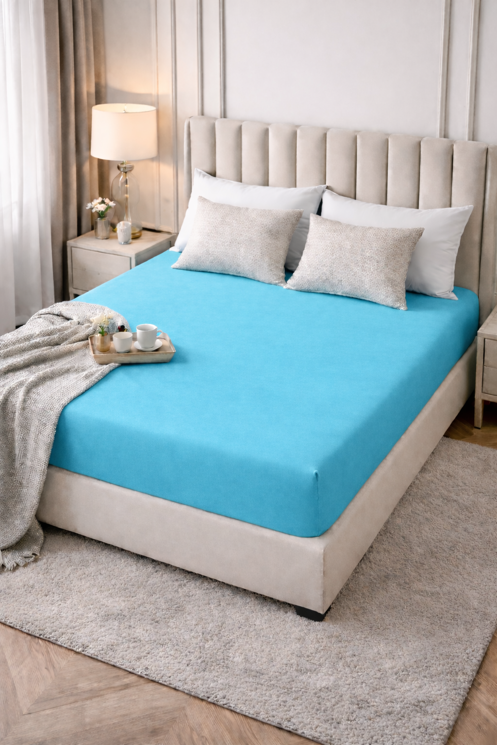 Drap housse coton Premium 180x200 – Bonnets 30 cm – Doux & respirant - MinaHomeStore