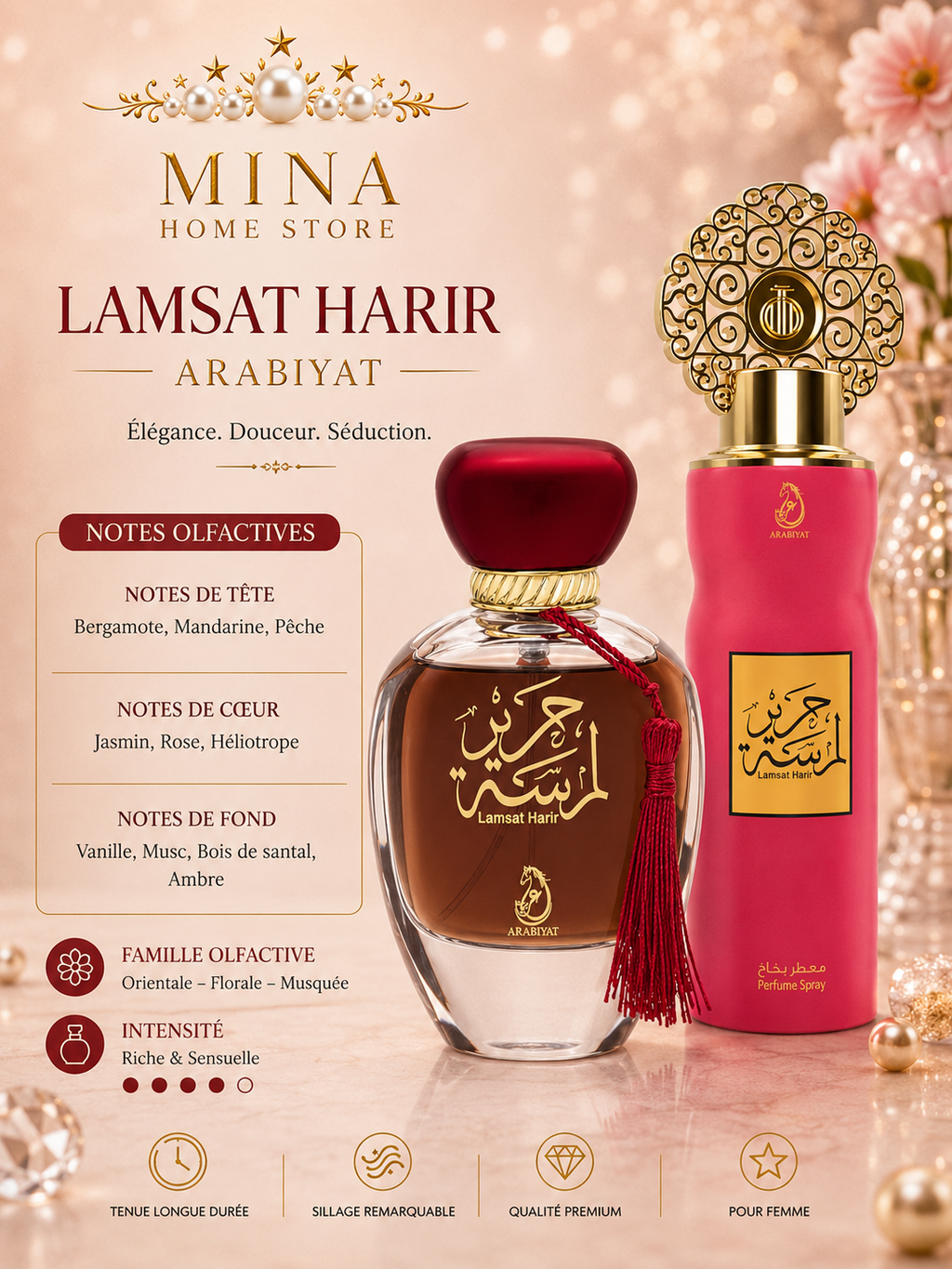 Lamsat Harir Coffret Cadeau – Eau de Parfum 100 ml + Déodorant 200 ml