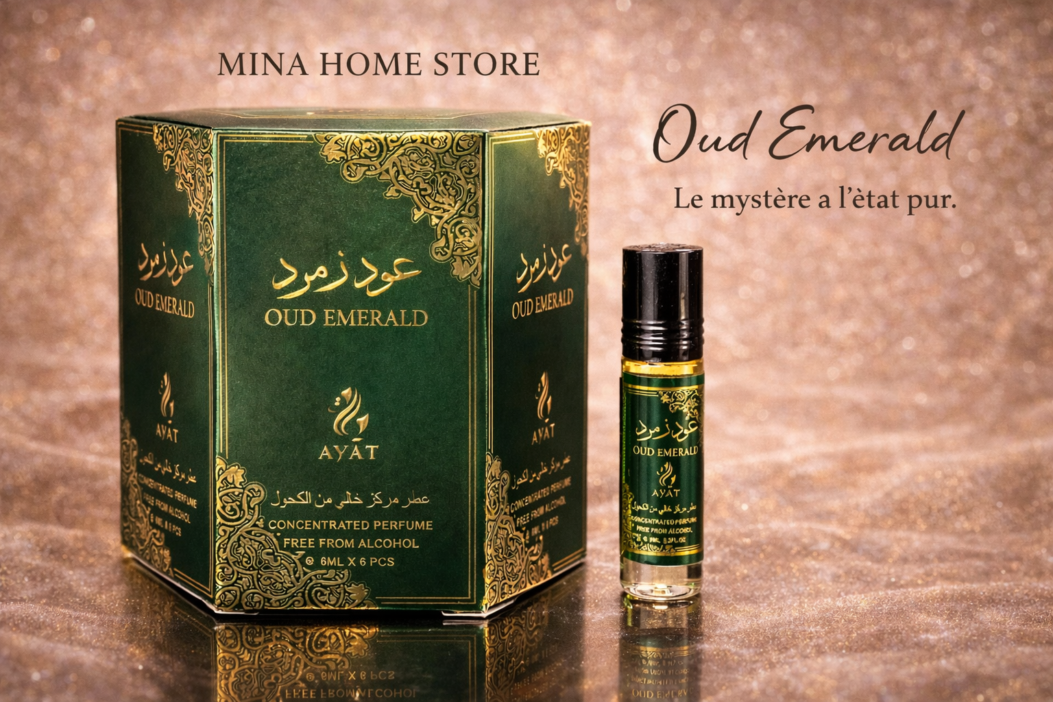 Oud Emerald – Concentrated Perfume (Sans Alcool) Ayat - MinaHomeStore