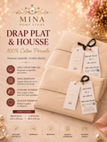 Drap plat & housse 100 % coton percale – Mina Home Store