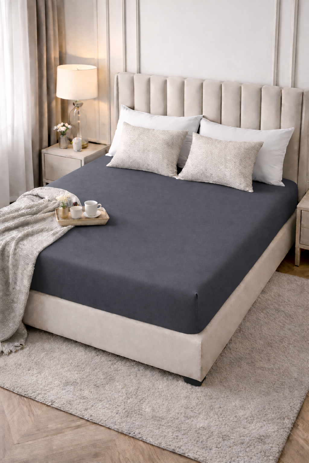 Drap housse coton Premium 180x200 – Bonnets 30 cm – Doux & respirant - MinaHomeStore