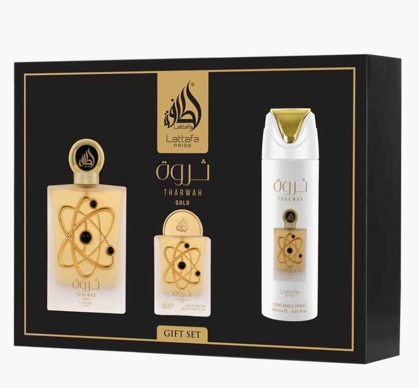 COFFRET PARFUM THARWAH GOLD – LATTAFA