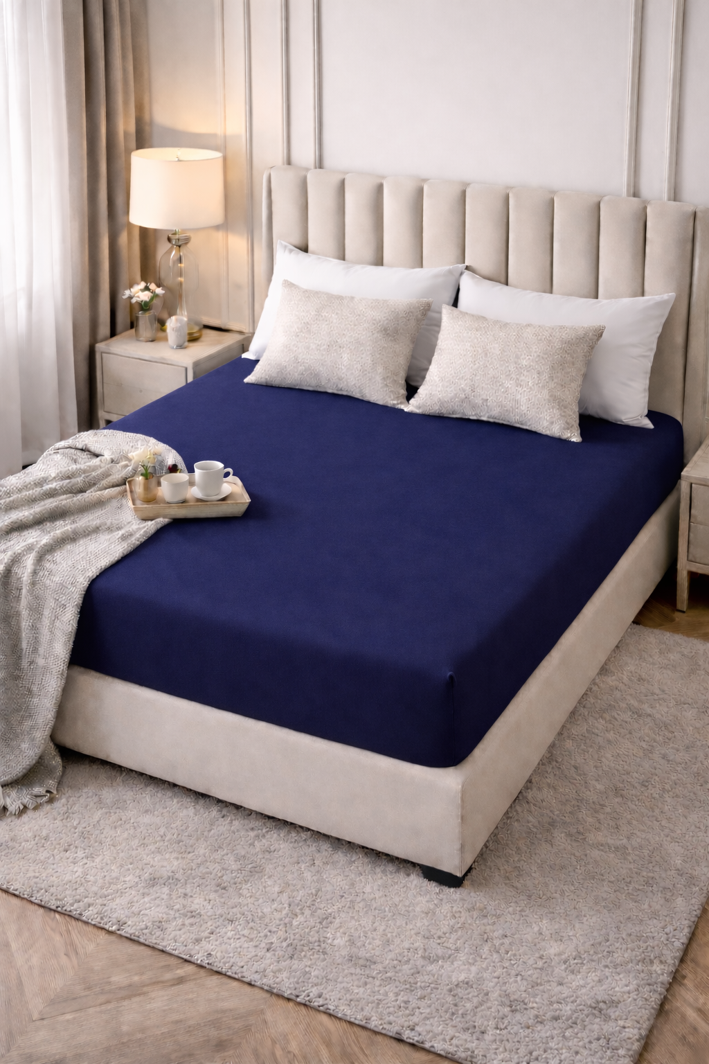 Drap housse coton Premium 90x190– Bonnets 30 cm – Doux & respirant - MinaHomeStore