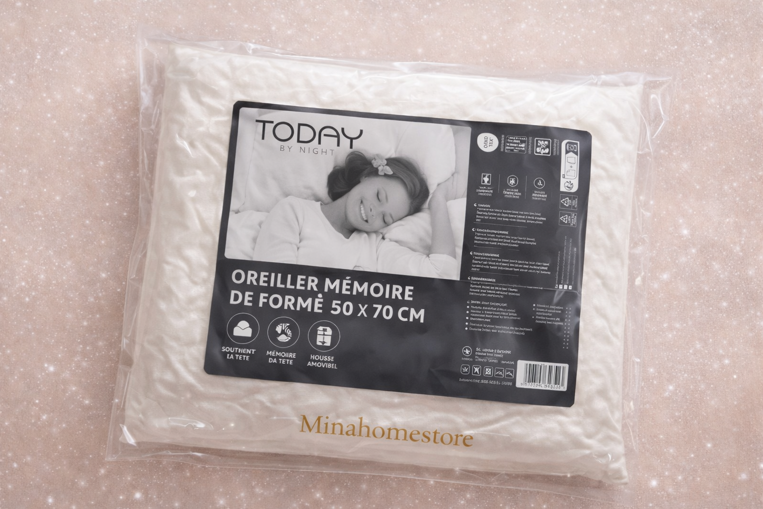 🛏️ Lots 2 Oreillers mémoire de forme 50x70 cm – Confort ergonomique | TODAY - MinaHomeStore