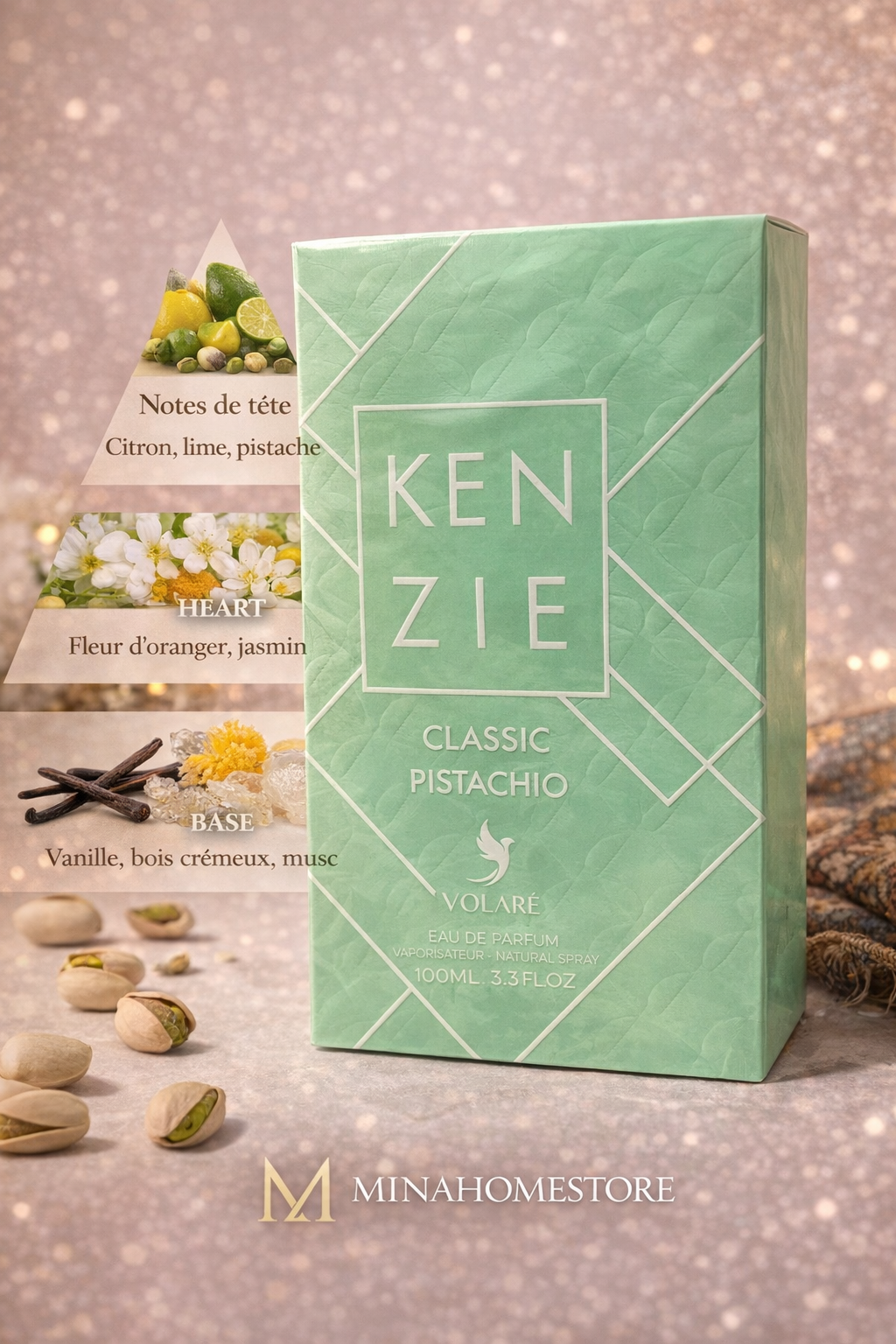 Kenzie eau de parfum  – Classic Pistachio (100 ml)- Volaré - MinaHomeStore