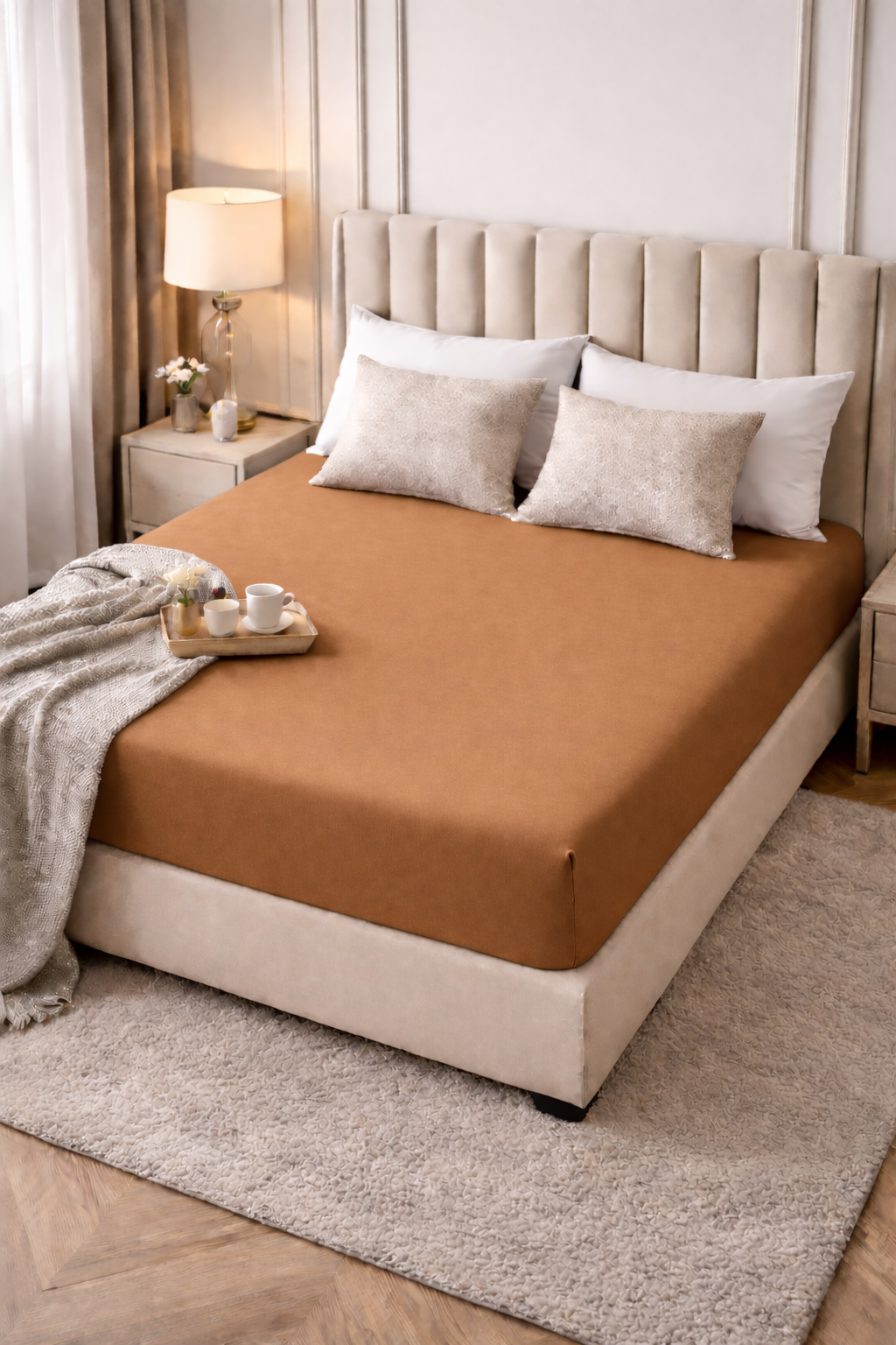 Drap housse coton Premium 90x190– Bonnets 30 cm – Doux & respirant - MinaHomeStore