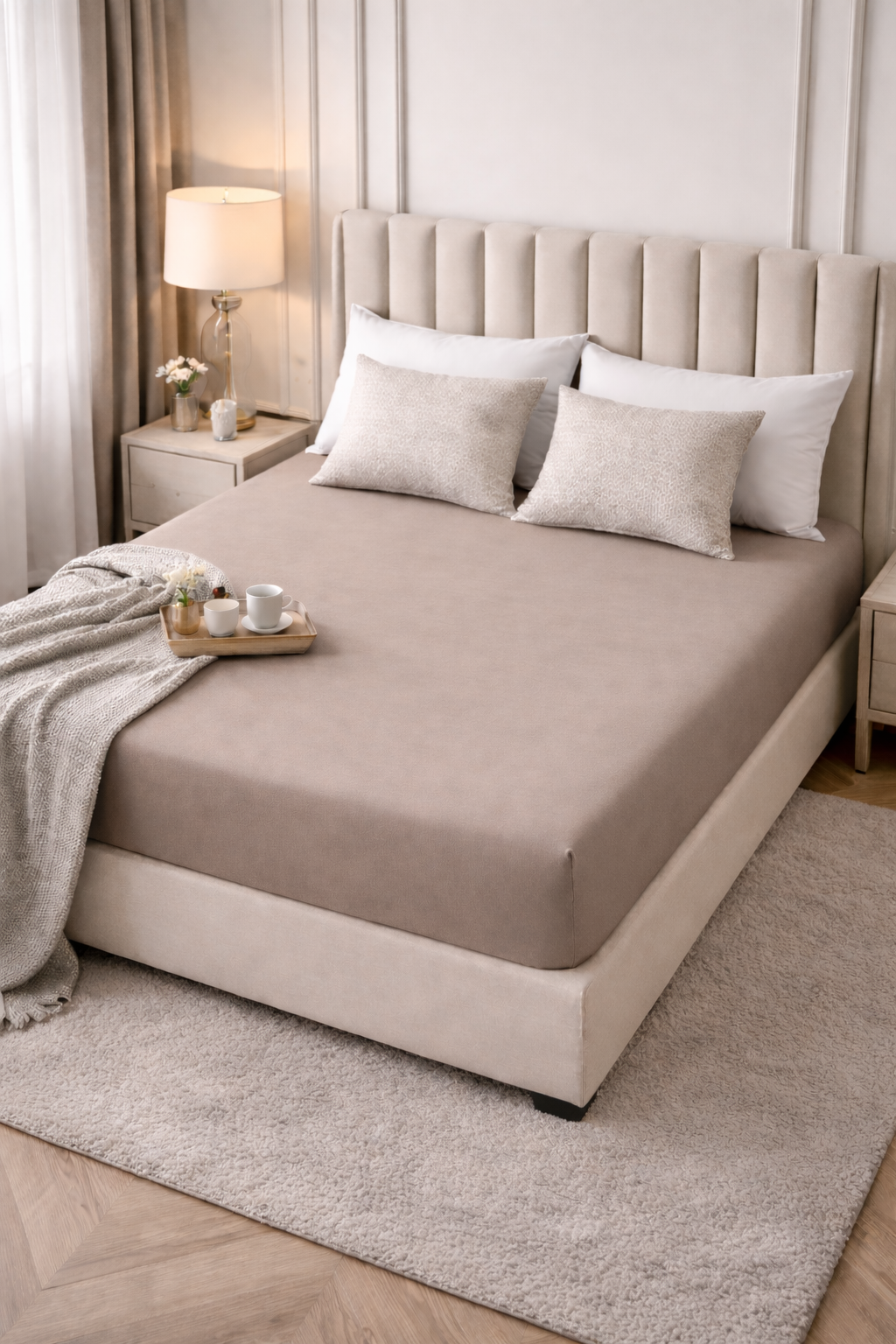 Drap housse coton Premium 180x200 – Bonnets 30 cm – Doux & respirant - MinaHomeStore